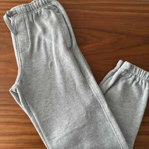 Zara Light Gray Kids Joggers with Minimal Embroidery